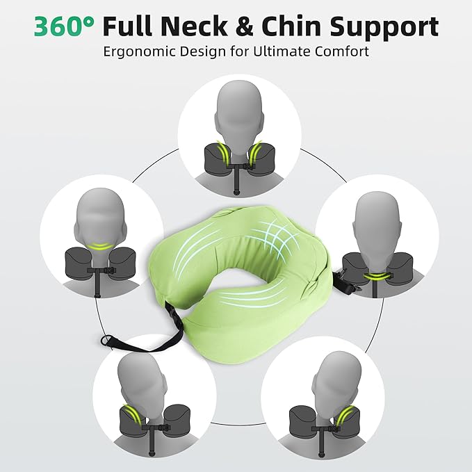 Privacy-Friendly Hooded Travel Pillow for Kids & Adults, Sensory-Friendly, Memory Foam Neck Support for Airplane, Car & Train, Breathable Fabric, Portable, Ultimate Comfort