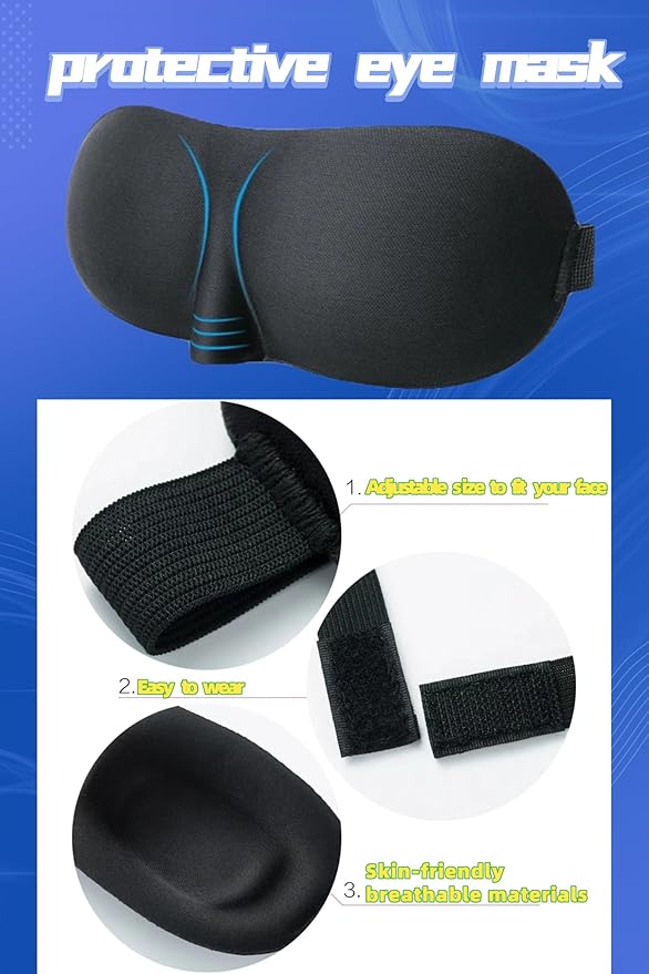 Portable Ultimate Comfort Set for Plane Sleep Kit at Plane Inflatable Travel Pillows Foot Rest Hammock Eye Mask Ear Plugs for Airplane Essentials for Seat Airplane Gadgets for Sleep Comfort (3B)