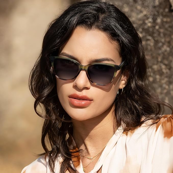 CARFIA Designer Acetate Womens Polarized Sunglasses Fit Most Face Shapes Trendy Shades UV Protection Hypoallergenic Handmade