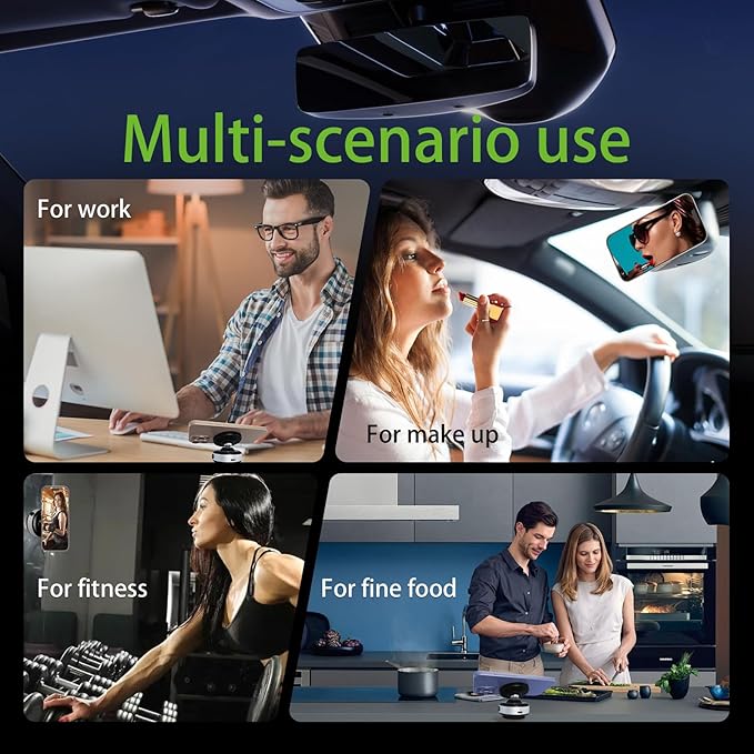 for Suction Phone Mount, 360° Electric Vacuum Magnetic Phone Holder,Only on Car/Gym/Mirror/Smooth Surface/Vlogging Travel,Content Creator Phone Holder Compatible with All Smartphones （Silver）