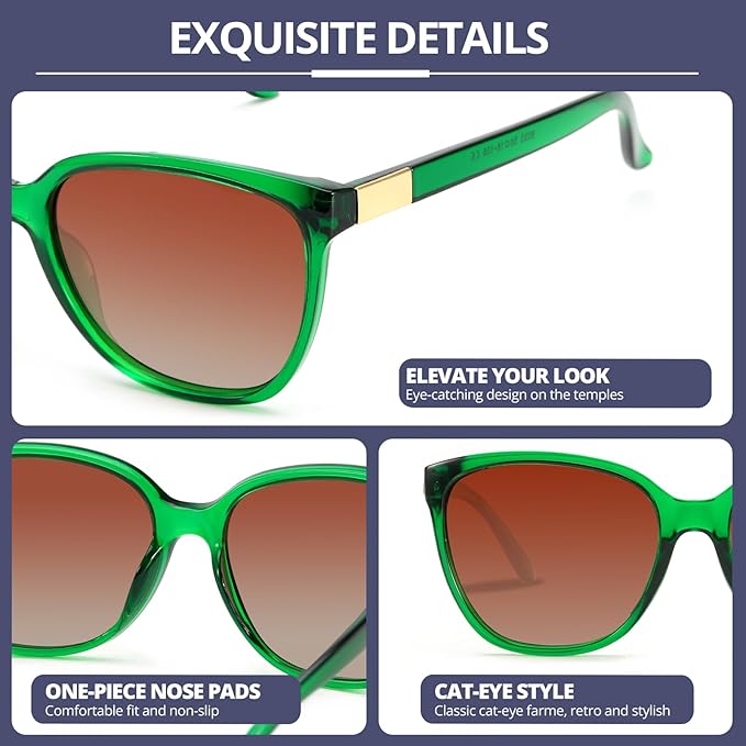 FIMILU Polarized Sunglasses for Women, Trendy Fashion Sun Glasses Square Retro Glasses UV Protection for Daily Outdoor 2pack