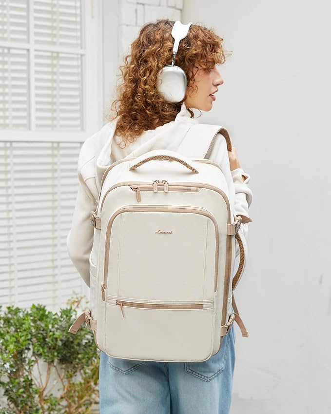 LOVEVOOK Travel Backpack for Women & Men, 40L Large Carry On Backpack Airline Approved, TSA Personal Item Weekender Bag, Water Resistant Laptop Backpack with 3 Packing Cubes for Travel Essentials