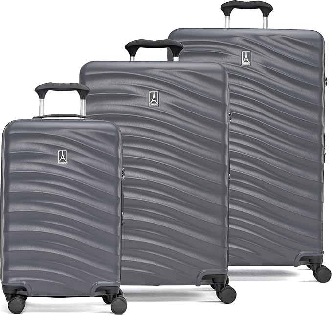 Travelpro Maxlite Air V2 Hardside Expandable Luggage, 8 Spinner Wheels, Lightweight Hard Shell, TSA lock, Shadow Grey, 3-Piece Set (21/25/28)