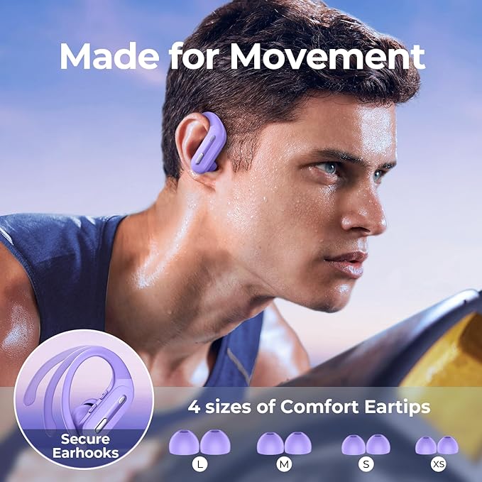 Active Noise Cancelling Wireless Earbuds Bluetooth Headphones 90 Hrs Playtime Ear Buds with Hi-Res Stereo Deep Bass Power Display Earphones with Earhooks Waterproof Transparency Headset for Sports/Gym