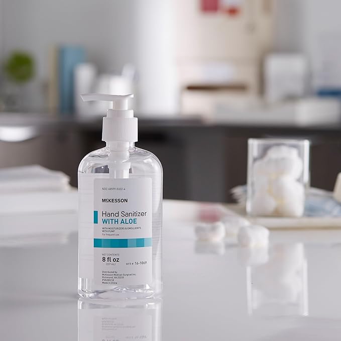 McKesson Hand Sanitizer Pump with Aloe, 8 oz [Pack of 24] Bulk, 62% Ethyl Alcohol