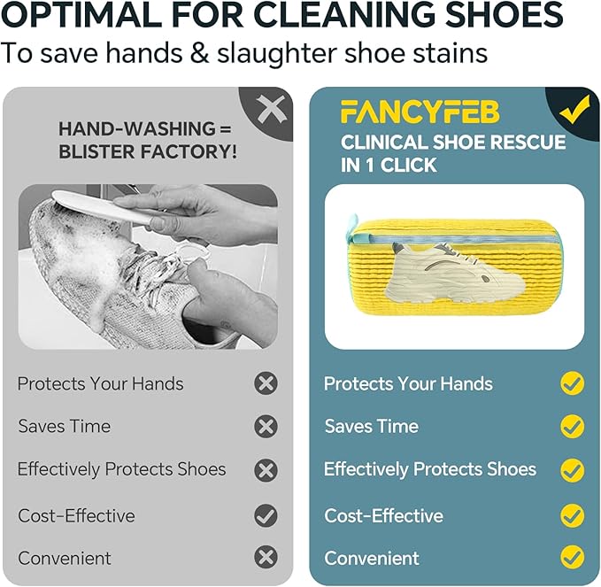 Shoe Washing Machine Bag: 2 Pack Reusable Shoes Cleaning Bags, Heavy Duty Shoe Laundry Bag for Washer & Dryer, 360° Deep Clean for Sneakers Tennis Shoes, Gifts for Women Men