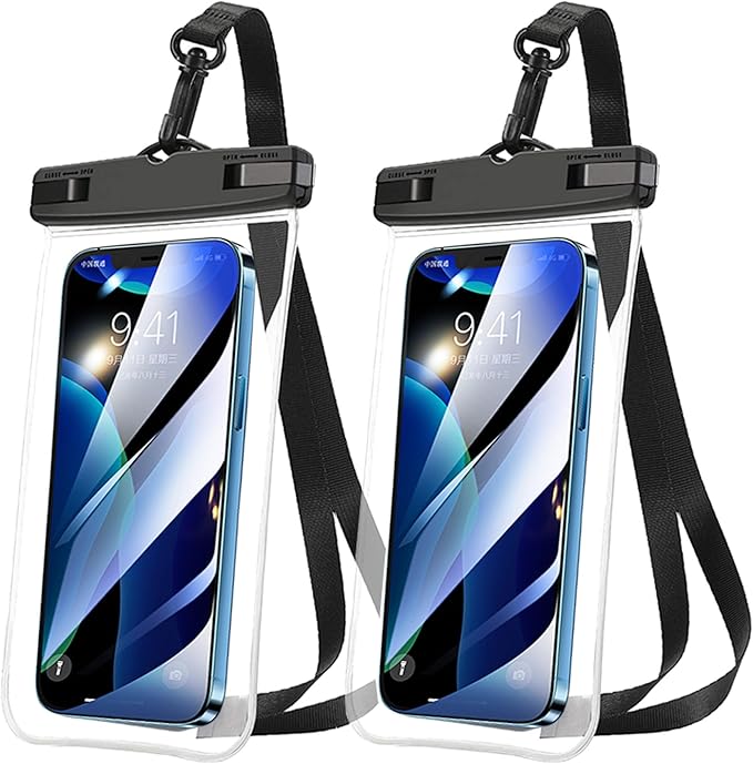 Waterproof Phone Pouch[2Pack], 7.2" Waterproof Dry Bag Clear Waterproof Phone Bag Case Portable Compatible for iPhone16 15 14 13 12 Pro Max Plus XS XR Galaxy S24 S23