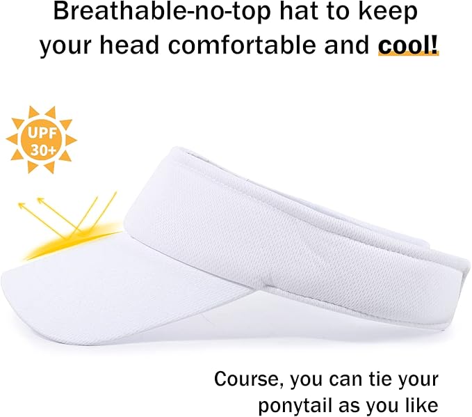 Sun Visor Hat Adjustable Velcro Outdoor Sports Cap for Men Women Adults