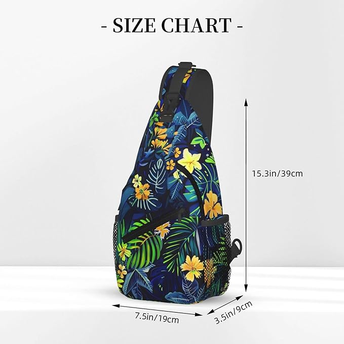 Hawaii Tropical Palm Sling Backpack Crossbody Bag Casual Chest Bags Travel Hiking Daypack Shoulder Bag for Women Men