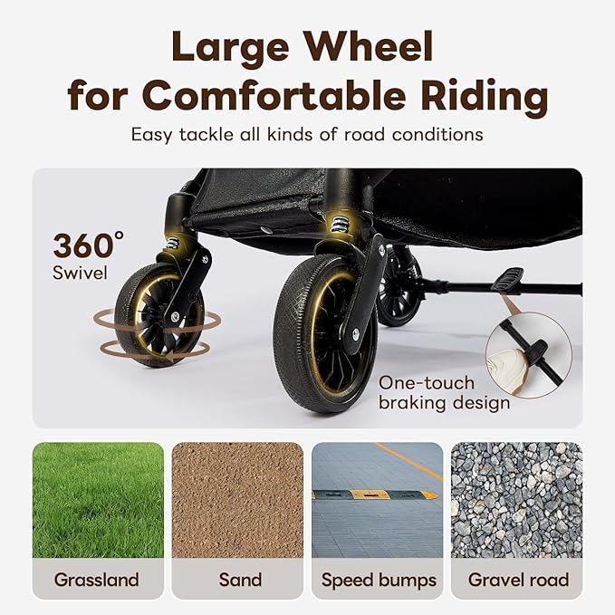 PETTENA Foldable Pet Stroller,4 Wheels Pet Strolling Cart for Small Dogs Cats up to 44 Lbs, Pet Travel Carrier Strolling Cart with Storage Basket, Portable Dog Cat Stroller with Breathable Mesh, Khaki