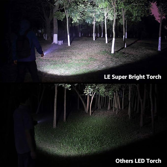 Lighting EVER LED Flashlights High Lumens, Small Flashlight, Waterproof, Adjustable Focus Flash Light for Outdoor, Emergency, Camping, AAA Batteries Included, 4 Pack