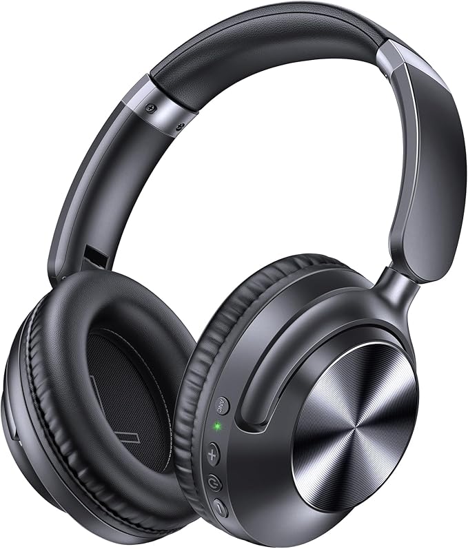 TAGRY Hybrid Active Noise Cancelling Bluetooth Headphones 100H Playtime Wireless Over Ear Headphone with Fast Charging Hi-Res Audio Headsets Comfort Earcups for Commute Travel Office Phone PC Black
