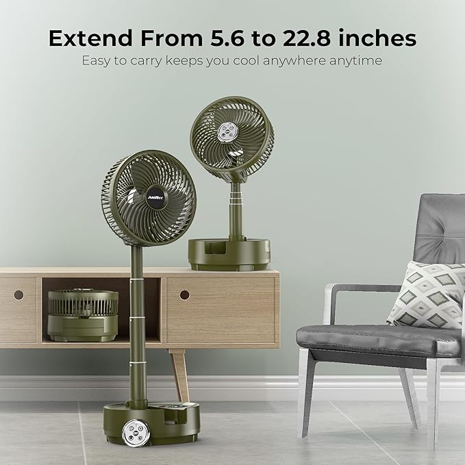 20000mAh Battery Operated Fan, Rechargeable Portable Fan, 112H Run, 9 Speeds Oscillating with Remote, Battery Powered with Timer & Light for Travel Cruise Essentials RV Outdoor Power Outage