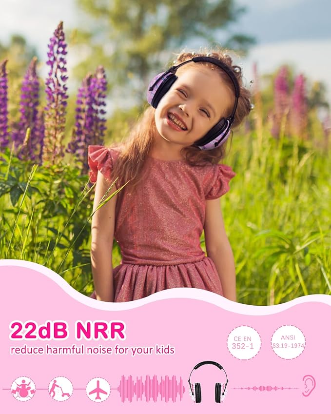 ZOHAN EM030 Kids Ear Protection, Noise Cancelling Headphones Ear Muffs for Autism Sensory, Safety Noise Reduction Hearing Protection for Monster Truck/Concerts/Fireworks/Air Shows