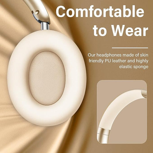 Wentronic Y05 Bluetooth Headphones Wireless Over Ear Noise Cancelling with Microphone 48 Hours Playtime, High Sound Quality Foldable Soft Earpads Earphones for Travel-Starlight