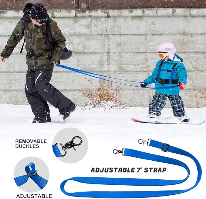 Odoland Kids Ski Snowboard Training Harness Toddler Skiing Harness with Removable Leash Speed Control Teaching for Beginners