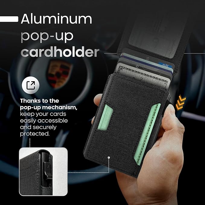 Smart Wallet With Tracker, RFID Blocking, Money Clip For Men, Works with Apple Find My (iOS Only), No Need for AirTag, Minimalist Wallet, All-in-One Model, Gift For Men.