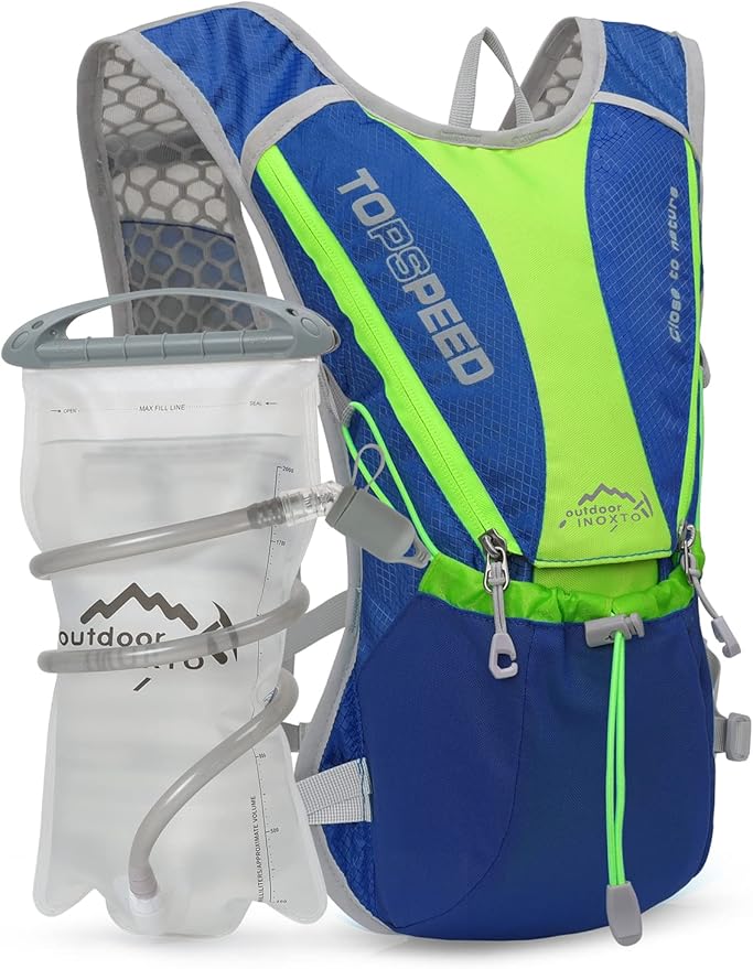 Hydration Pack Backpack，IX INOXTO Running Hydration Vest with 1.5L ( 50 oz) Water Bladder for Men Women，Lightweight Water Backpack for Hiking Cycling Climbing Camping