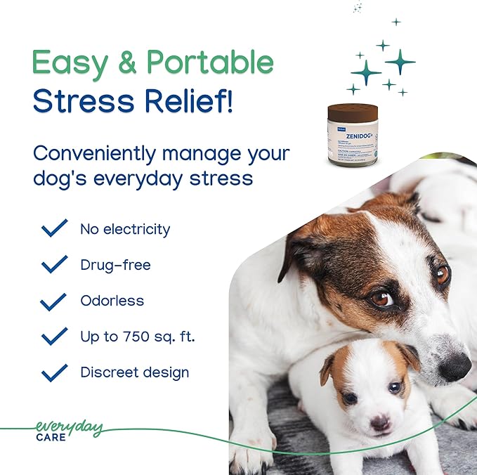 ZENIDOG Gel Diffuser - Dog Calming Pheromone Diffuser for Stress Relief No Electricity Required and Lasts up to 2 Months by Virbac