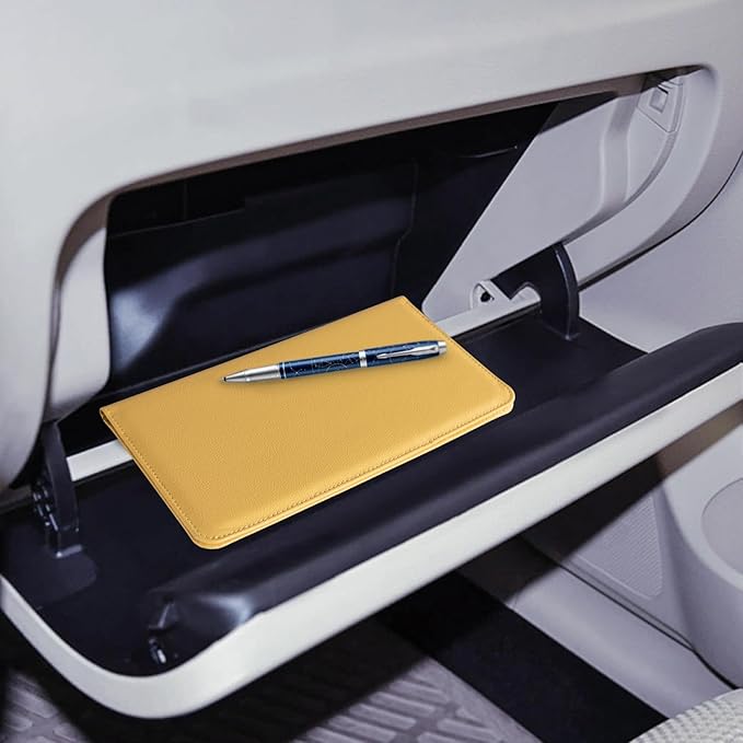 CoBak Car Registration and Insurance Holder - Vehicle Glove Box Car Organizer,Auto Truck Comparment Accessories Case with Magnetic Closure for Essential Document,Driver License,Cards