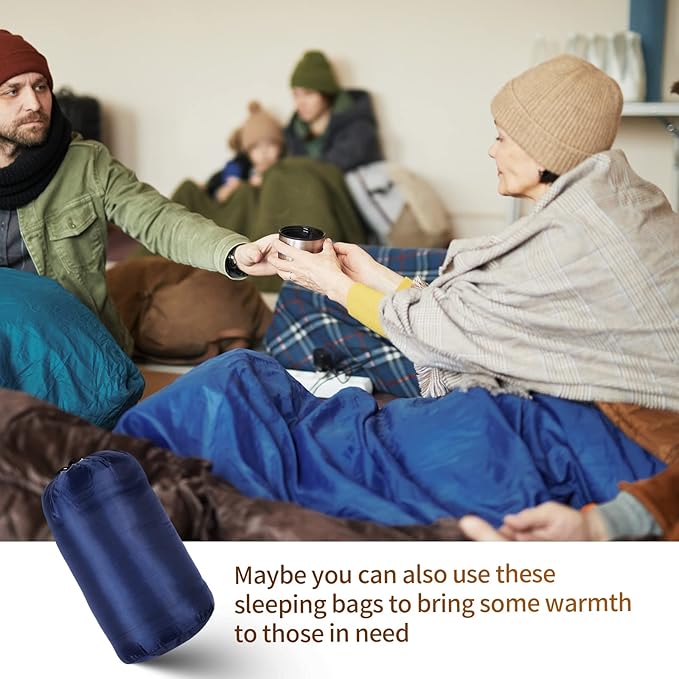 VitalCozy 24 Pcs Sleeping Bags for Adults Bulk Lightweight Waterproof Backpacking Camping Sleeping Bag with Compression Sack, Portable Compact for Winter Hiking Outdoor Camping Essential