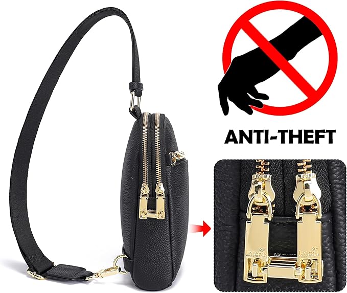 INICAT RFID Blocking Sling Bag Anti Theft Crossbody Bags Women Valentine's Day Gifts Travel Purses Vegan Leather
