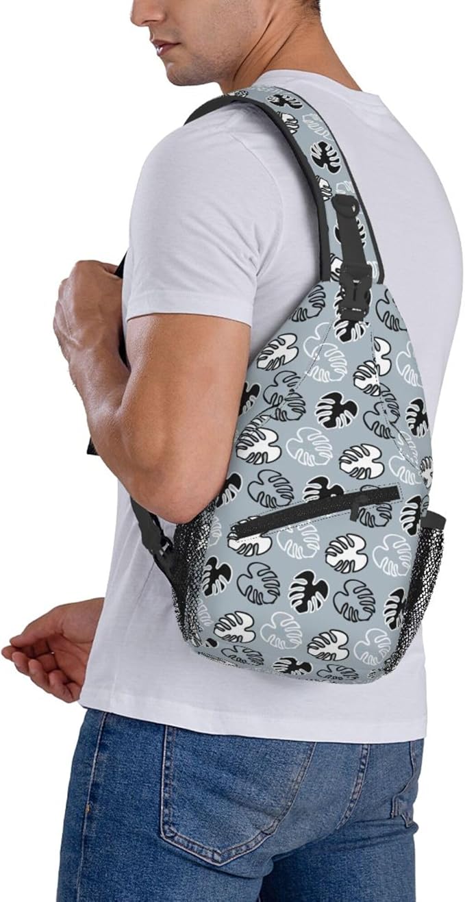 Hawaii Tropical Palm Sling Backpack Crossbody Bag Casual Chest Bags Travel Hiking Daypack Shoulder Bag for Women Men