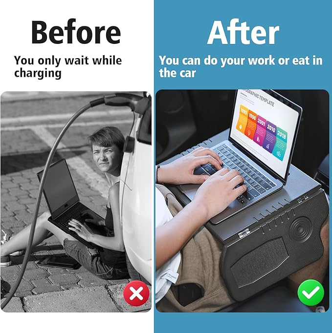 Car Desk Steering Wheel Tray, Foldable Car Table Tray, Car Desk for Laptop, Steering Wheel Desk for Eating and Traveling, Upgraded Design