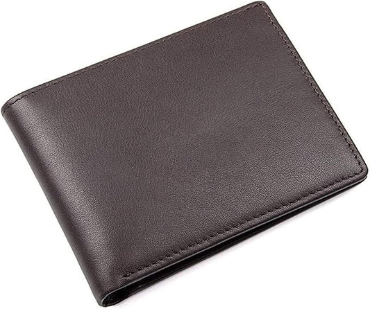 Genuine Leather Business Card Case Multifunction Organizer Credit Cards Gifts (Chocolate,Medium)