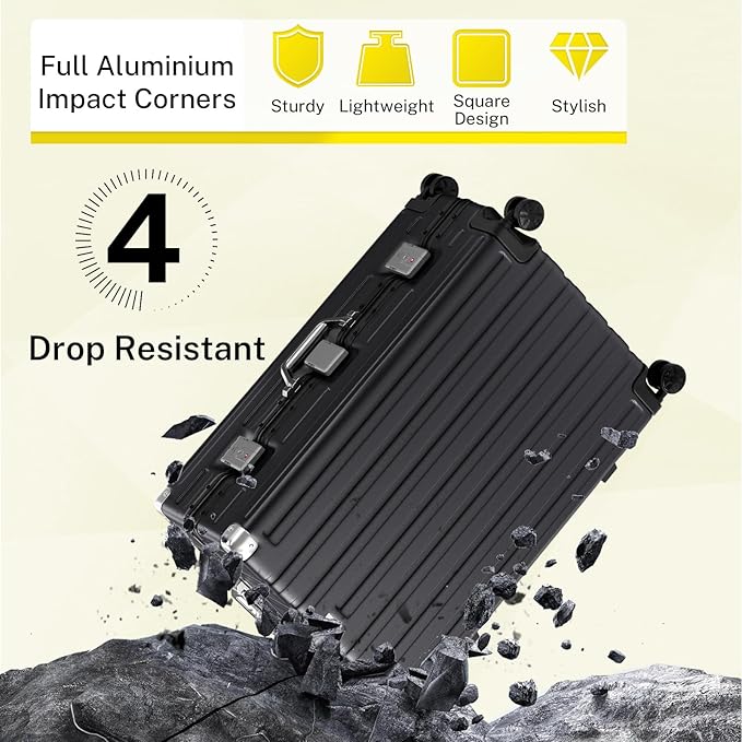 Krute Luggage 28 Inch Checked Suitcase with Spinner Wheels Zipperless Aluminum Frame Luggages TSA Lock No Zipper Hardshell Lightweight PC+ABS Large Suitcases