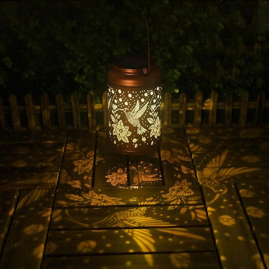 Christmas Gifts for Women Men Mom, Hummingbird Solar Lights Outdoor Waterproof, Mothers Day Gifts Decorations Outside for Yard, Lawn, Balcony Garden Decor Solar Lantern