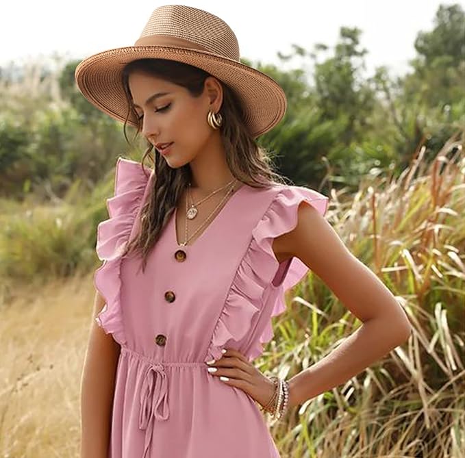 DRESHOW Women Straw Panama Hat