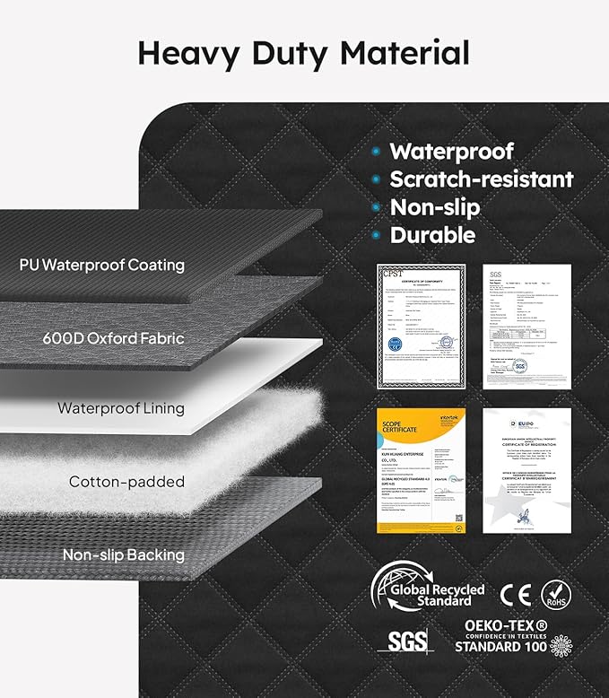 Wigoo Upgrade Soft Dog Car Seat Cover for Back Seat, [Protect Interior, Waterproof & Easy to Clean] Soft Bottom Backseat Dog Car Hammock,Fits Large Sedan SUV Truck Van, Size L, Black