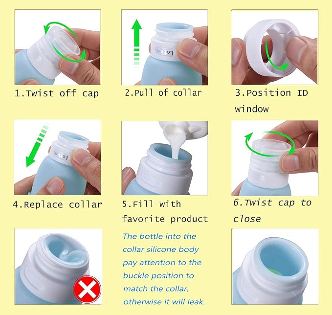 AUTENS Leakproof Silicone Travel Bottles Accessories Set,3oz (90ml) 4 Pack Refillable Cute Penguin Travel Containers for Shampoo,Lotion Sunscreen ect. - TSA Approved & BPA Free