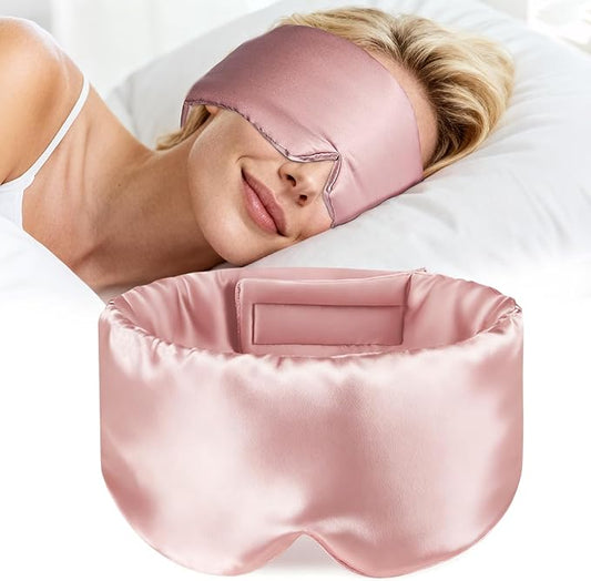 Silk Sleep Mask – 100% Mulberry Silk Eye Mask for Sleeping, Soft Slip Feel, Adjustable Headband, Blackout for Side Sleepers, Men & Women