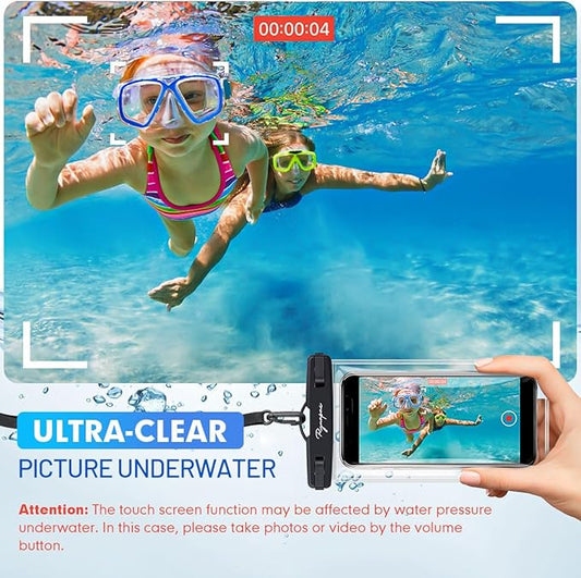 Waterproof Phone Pouch Bag - 7.5in Waterproof Phone Case for Beach Travel Must Haves, IPX8 Dry Bag with Lanyard for iPhone 16 15 Pro Max Galaxy S24+ S23 Pixel 8a, Cruise Essentials