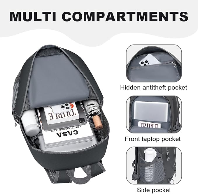 MIYCOO Backpack - Ultra Lightweight Packable Backpack for Travel Camping, 20L Hiking Back Pack Waterproof Foldable Daypack for Men Women Grey