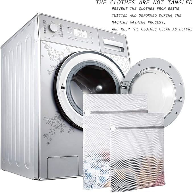 Mesh Wash Bag for Washing Machine-Supper Zipper Net Laundry Bag for Travel,Lingerie,Sweater,Garment,Undergarment,Pack of 2 (20 Inch X 24 Inch)