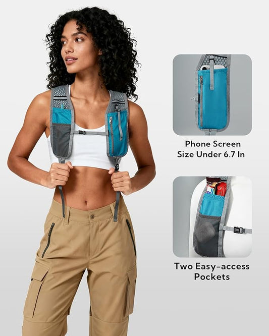 WATERFLY Packable Lightweight Small Backpack: 15L Foldable Mini Hiking Daypack - Ultralight Compact Day Pack for Women Men Outdoor Travel Camping Walking - Blue