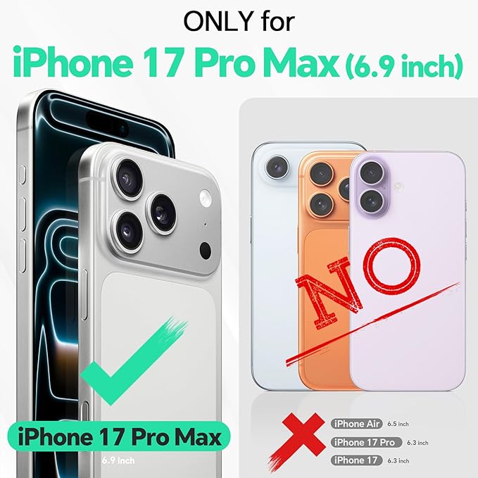 TUCCH Wallet Case for iPhone 17 Pro Max (6.9") 2025, 3 Credit Card Slot | RFID Blocking | Stand | PU Leather | Protective Flip Folio Cover | Shockproof TPU Interior Shell | Dark Purple