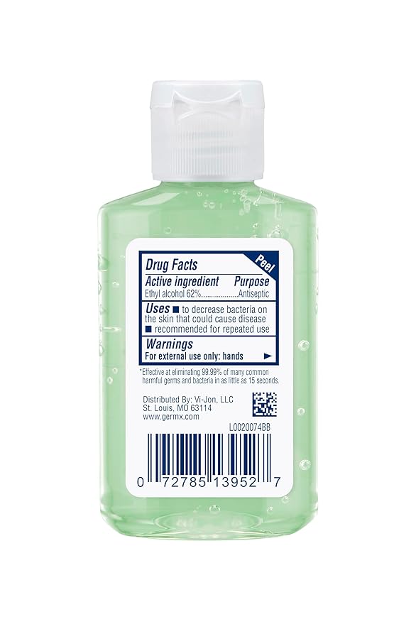 Germ-X Original Hand Sanitizer, 2 Fl Oz (Pack of 24), Less Drying Moisturizing Gel with Aloe and Vitamin E, No Rinse Formula, Bulk Mini Travel Size for On-The-Go