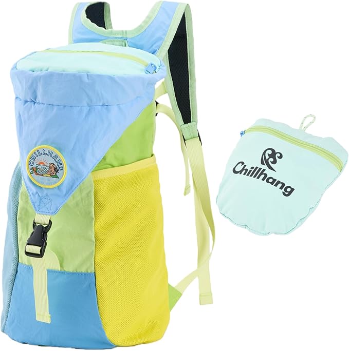 Packable Backpack, Lightweight Hiking Daypack for Men & Women, 18L Foldable Water-Resistant Small Backpack with Color Block Design for Outdoor Trekking Camping Travel