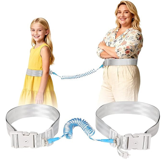 JXM Safety Waist Harness for Active Child, Hands Free Walking Leash with Lock for Autism, Secure Waist Belt for Special Needs, ADHD, Autistic Kids, Adjustable Elopement Tether with Key (Plus Size)