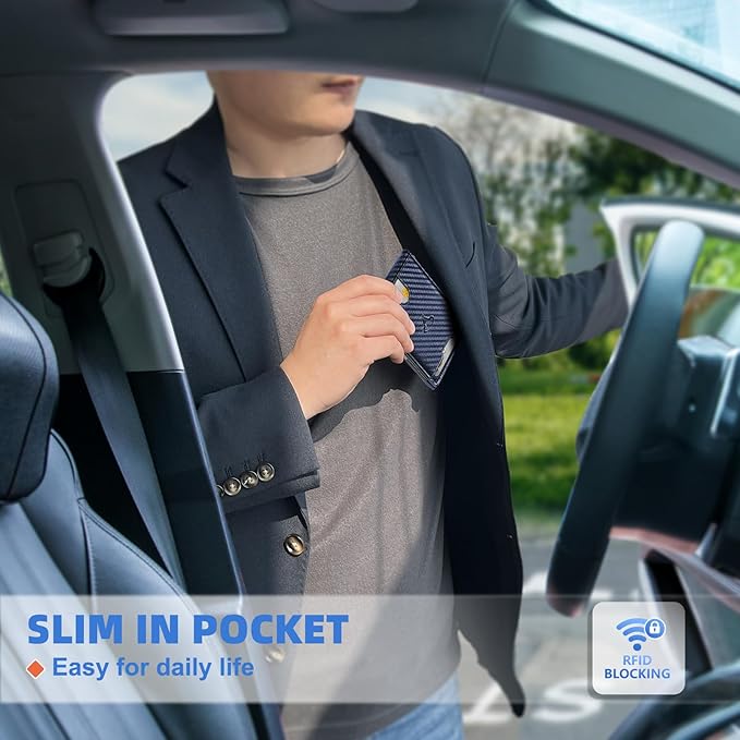 BULLIANT Men Wallet Airtag&Standard Use,Slim Front Pocket Wallet Money Clip for Gifg Men RFID Blocking 11Cards