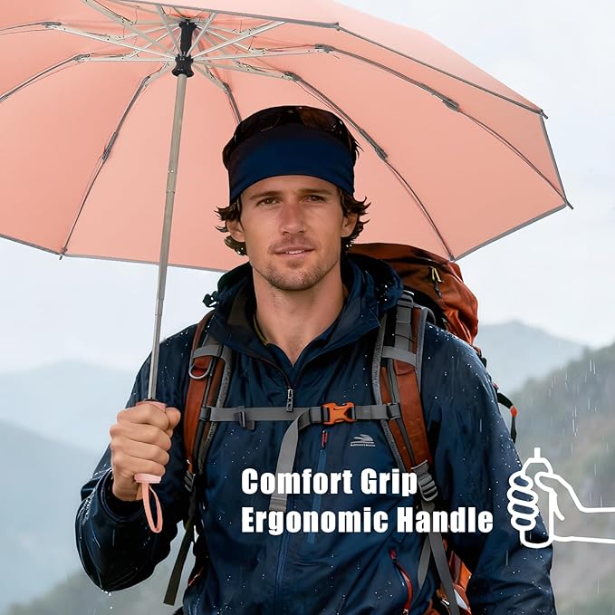 Large Windproof Travel Umbrella, Portable Reverse Folding Car Umbrella, Compact Inverted Design with Waterproof Canopy, Automatic, 10 Durable Ribs, 45.6/13 Inch, Fits Backpack
