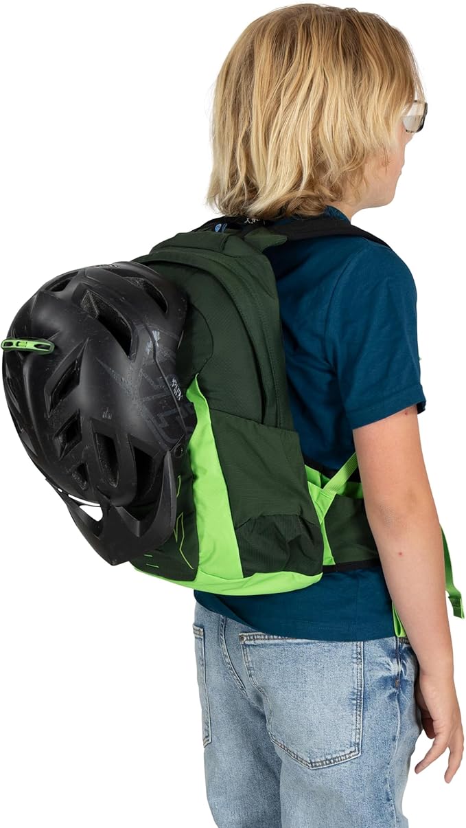 Osprey Talon Jr Boy's Lightweight Hiking Backpack - Kids Adventure Backpack for Travel & Camping, Green Canopy