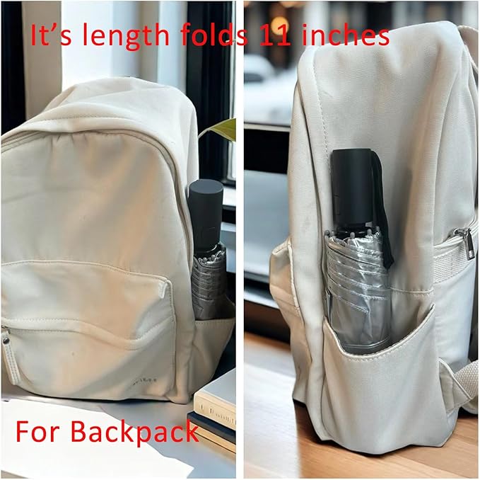 BAODINI Small UV Protection Travel Umbrella Compact for Rain and Sun UPF 50+ Windproof Portable 42 inch Umbrella for Women and Men