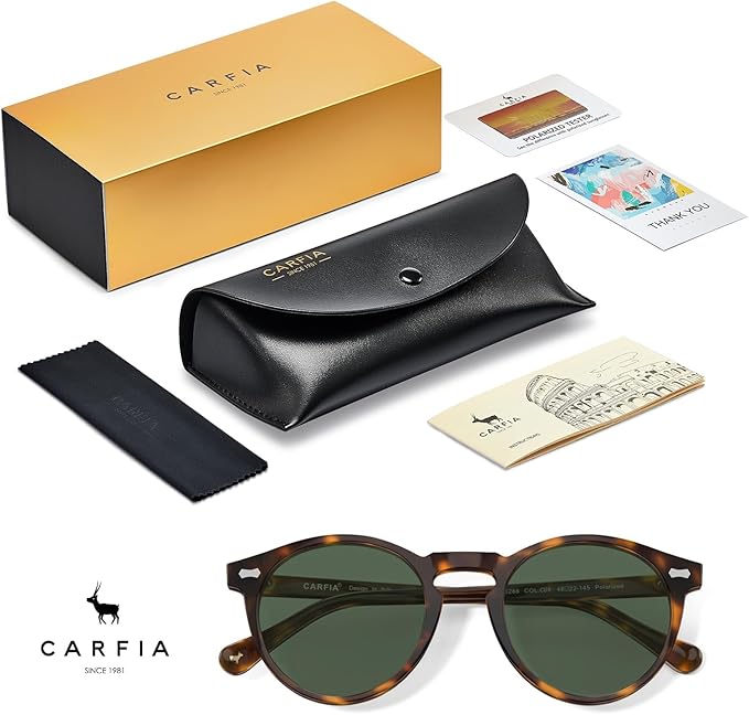 CARFIA Polarized Sunglasses for Women UV Protection Small Face Acetate Frame CA5288