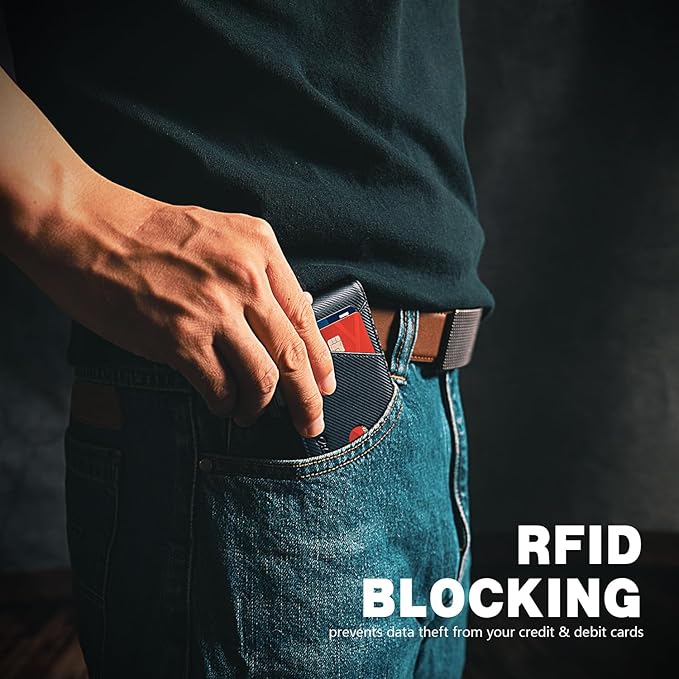 Zitahli Wallet for Men - with Money Clip Slim Leather Slots Credit Card Holder RFID Blocking Bifold Minimalist Wallets with Gift Box