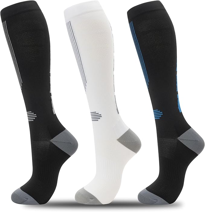 fenglaoda Compression Socks for Women Men 3 Pairs Graduated Compression Support Circulation Socks for Nurses